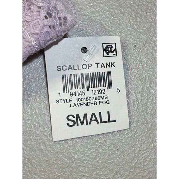 Style & Co. Womens Size Small Lavender Lace Trim Scallop Tank Top - Picture 9 of 10